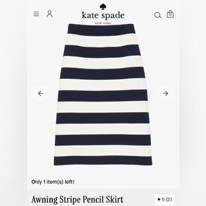 Kate Spade Black and White Striped Pencil Skirt